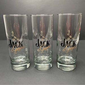 VTG Lot of 3 Jack Daniel’s Whiskey Jack & Ginger High Ball Glass Cup 6"